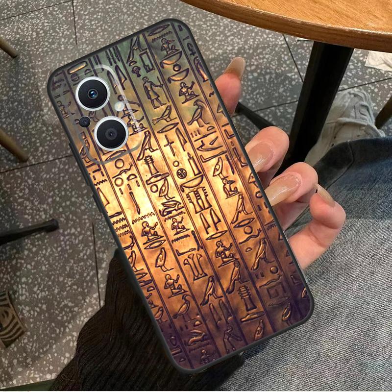 Египетские Иероглифы Для OPPO Reno 14 13 12 11 10 Pro 8T 11F 12F 13F 14F 7 8 Lite OPPO Find X8 X6 X5 X9 Pro Чехол