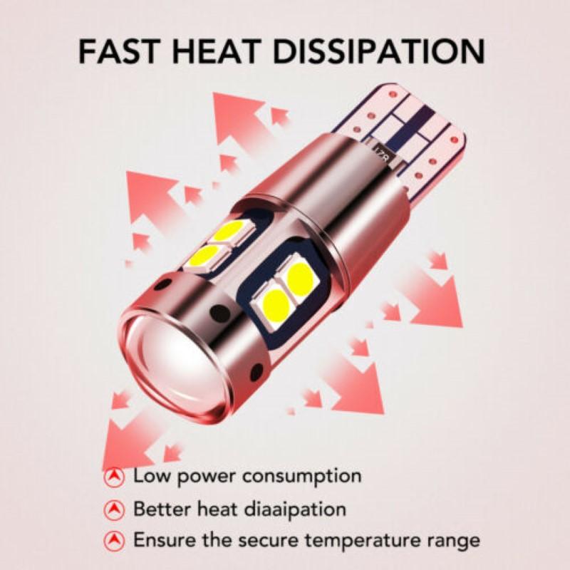 2/1 шт. W5W T10 светодиодный Canbus без ошибок 3030 10SMD Auto 5W5 светодиодный светильник с клиновидным боковым указателем поворота супер яркий белый