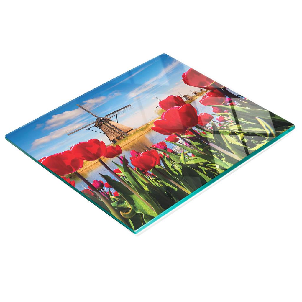 Dekoracyjna Deska Szkło Hartowane Do Krojenia Holandia Wiatraki 60X52 Cm