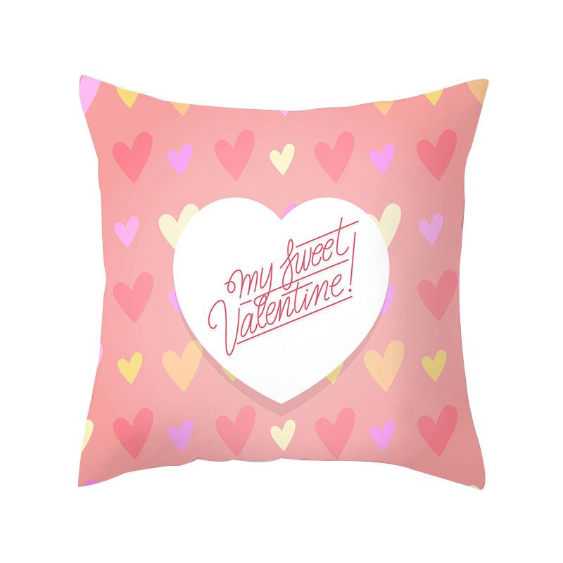 Modern Simple Pillowcase Peach Leather Velvet Sofa Pillowcase Valentine's Day Love Cushion