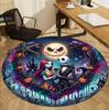 The Nightmare Before Christmas Pattern Round Rug, Indoor/Outdoor Mat, for Picnic, Gameroom, Bedroom, Office, Living Room, Home Decor Carpet, Birthday 