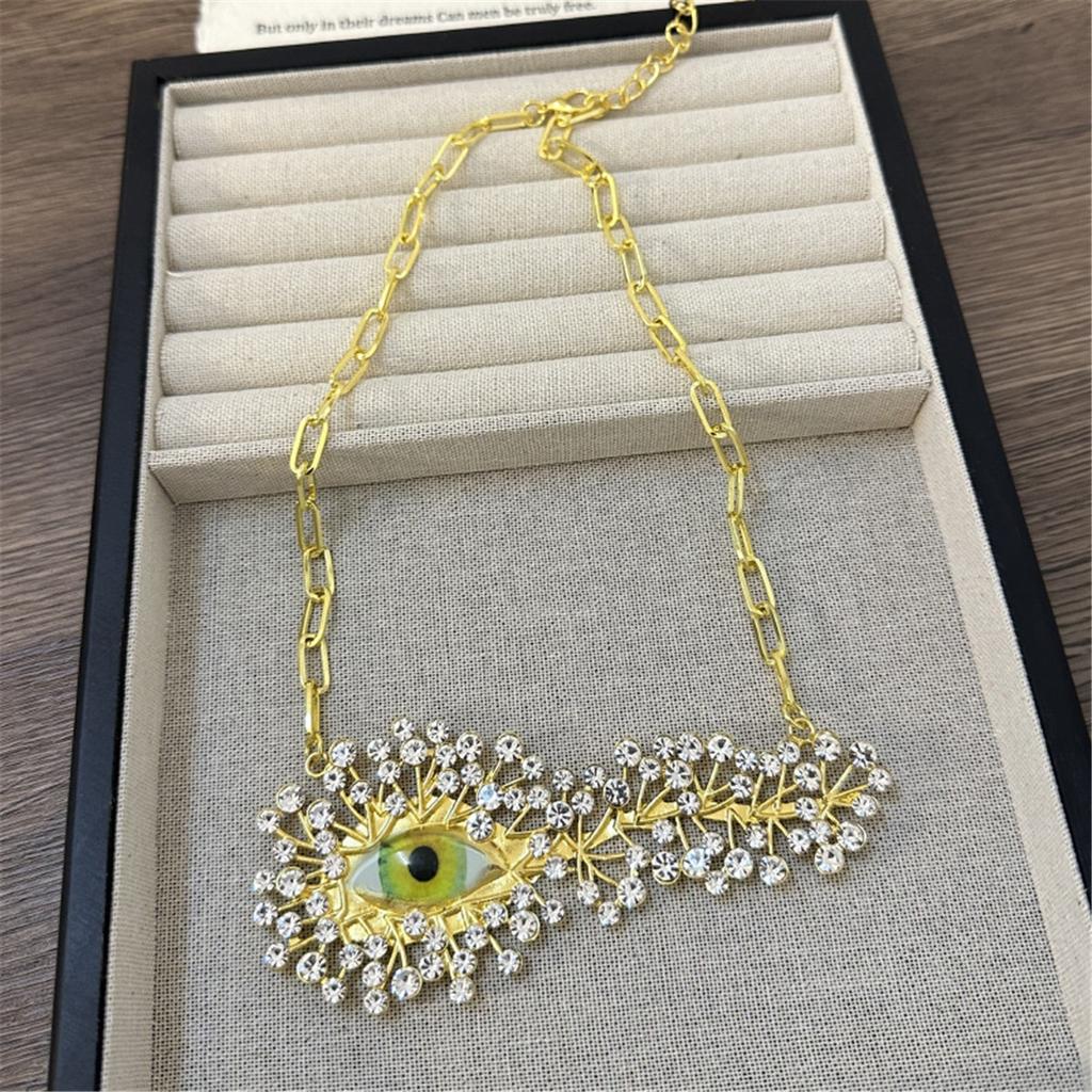 Tooxika Французский Парижский Стиль Индивидуальность Взрыв Глаза Полные Бриллиантов Ожерелье Легкая Роскошь Высокое Чувство Моды Подиум Цепочка на Ключицу для Женщин