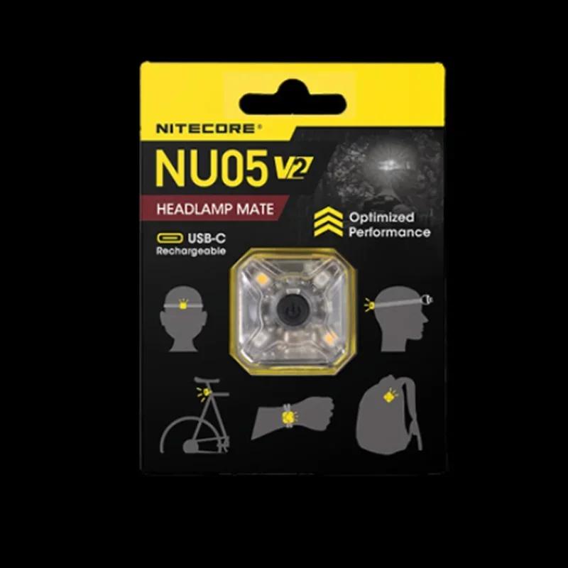 NITECORE NU05 V2 USB-C Rechargeable Headlamp Mate 40Lumens 4 Lighting Modes Activity Outdoor/Camping