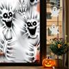 Halloween wall stickers featuring horror, bloody, screaming skeletons with self-adhesive PVC stickers for living room and holiday party decorations