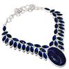 Sapphire Natural Blue Topaz 925 Sterling Silver Necklace 18" z9Q28
