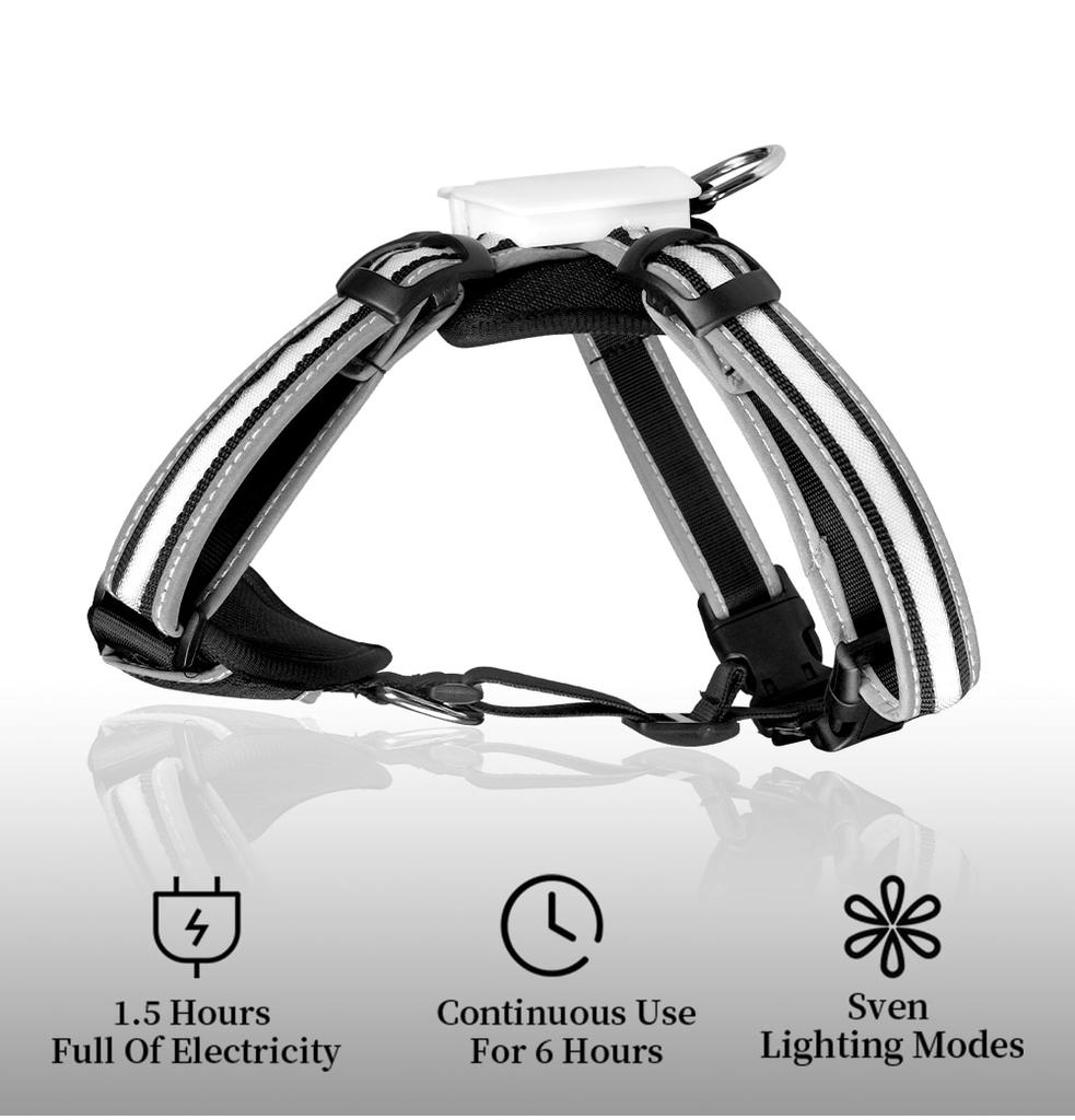 Dogled Harness Pet Products for Large 7 In 1 Color Dog Harness Glowing USB Led Collar Puppy Lead Pets Vest Dog Leads