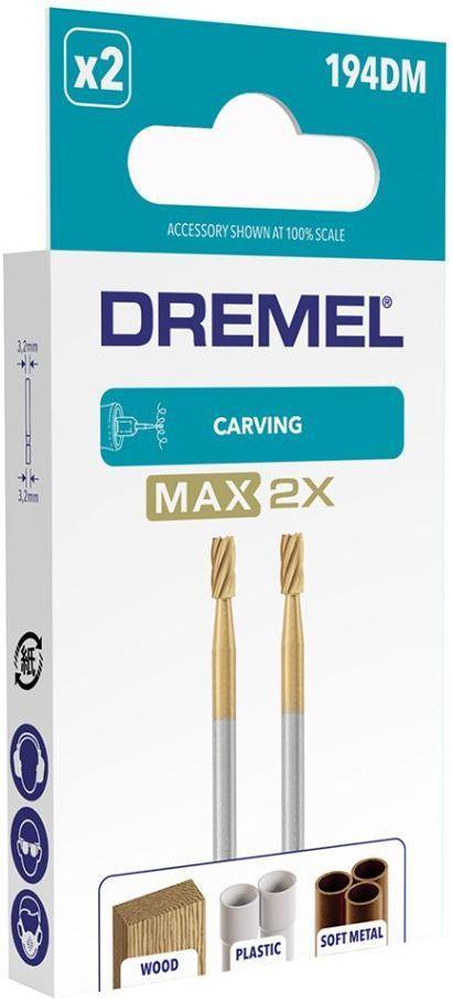 Lot de 2 fraises acier rapide Haute Longévité Dremel Max 194 - ø 3,2mm cylindre