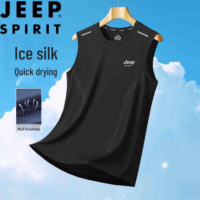 Мужская спортивная жилетка JEEP SPIRIT из ледяного шелка, быстросохнущая, без рукавов