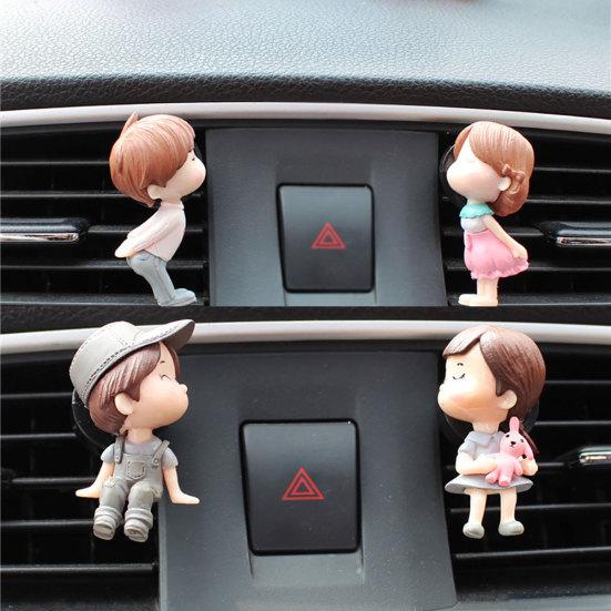 Прекрасная пара для девочек и мальчиков, автомобильный освежитель воздуха, парфюмерный клип, аромадиффузор, декор