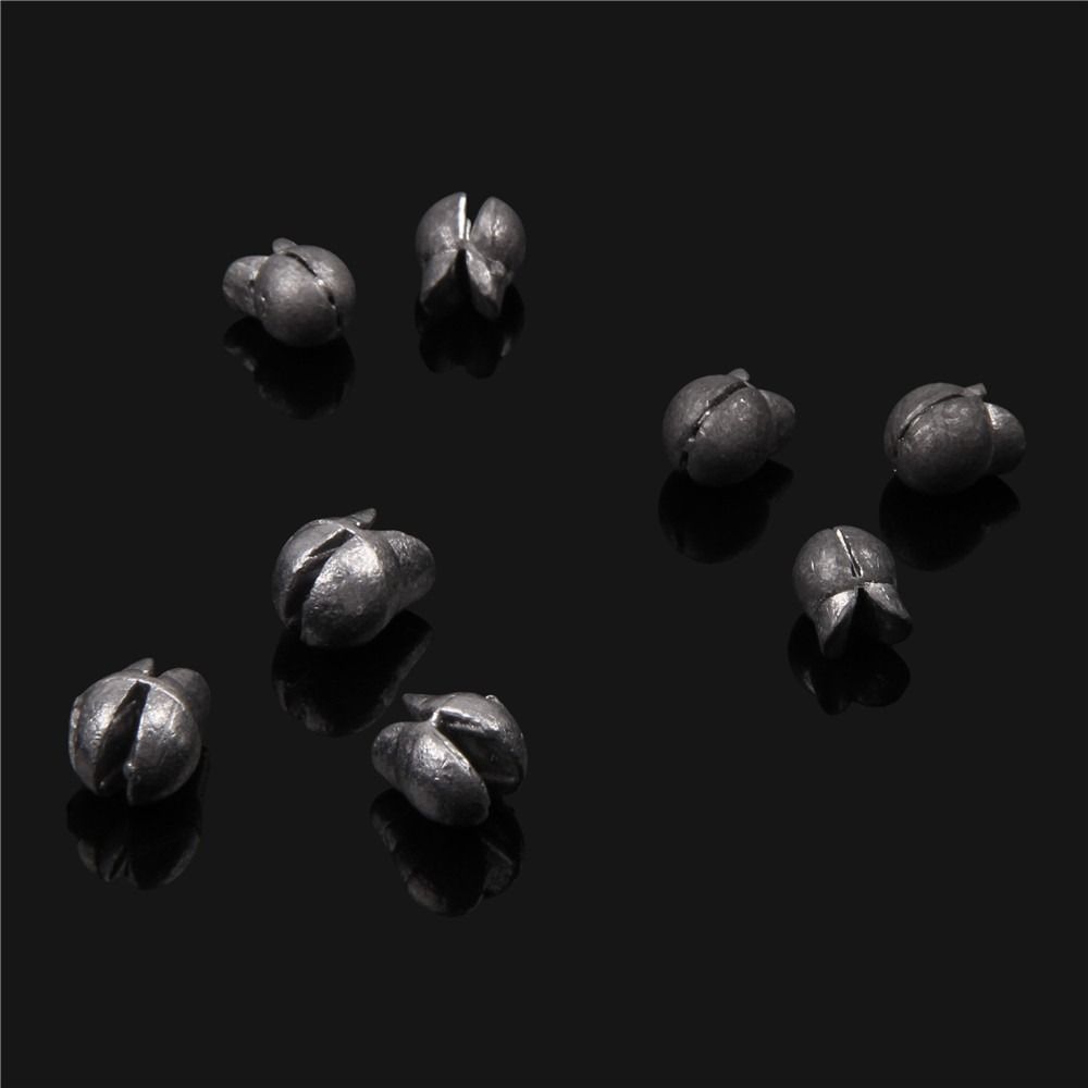 50PCS Bite Lead Fishing Weight Quick Sinking Fishing Lead Sinker Counterweight Clamp Lead Pendant