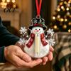 Hanging Gift Box for Cash Christmas Ornament, Acrylic Money Holder, Funny Xmas Holder Presents Tree/Bow/Santa/Bell Shaped Decoration Tree, Stocking