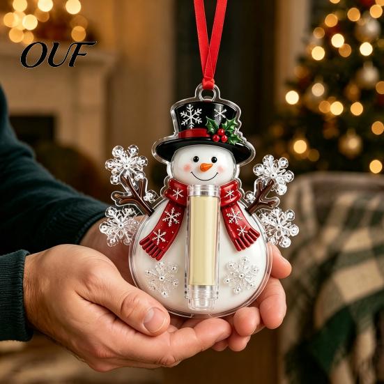 Hanging Gift Box for Cash Christmas Ornament, Acrylic Money Holder, Funny Xmas Holder Presents Tree/Bow/Santa/Bell Shaped Decoration Tree, Stocking
