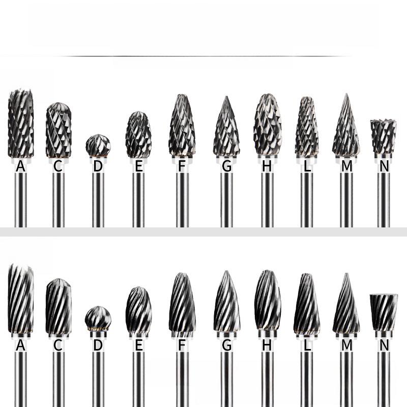 Фреза-напильник из карбида вольфрама 3x5 мм для обработки металла и дерева с одинарной/двойной канавкой