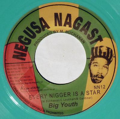 7-дюймовая пластинка BIG YOUTH - Каждый ниггер - звезда (Colored Viny NN12 Negusa Nagast 1975, Великобритания, регги, ска и даб