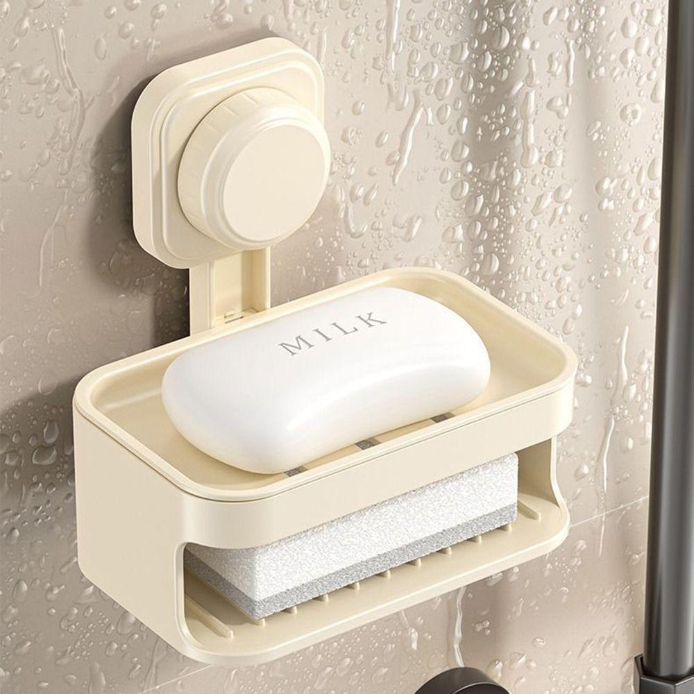 Настенный держатель для мыла, двухслойная полка для слива мыла, присоска, мыльница, бытовая