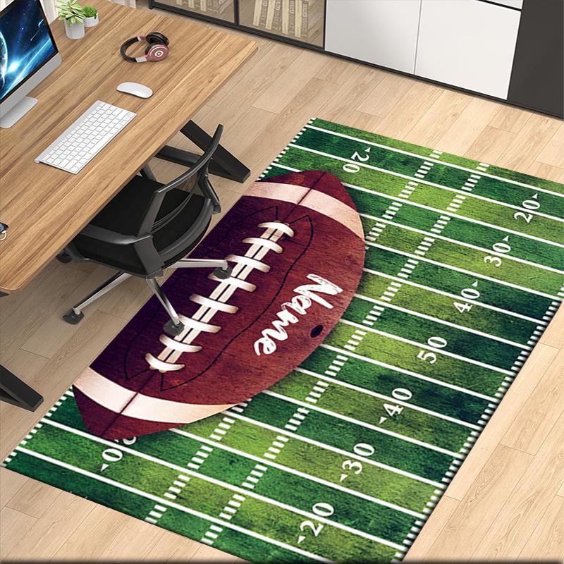 Custom Name American football Printed Carpet, for Office Chair Living Room Bedroom Kitchen Room Decor Gifts.