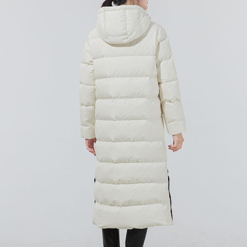 Puma Узор логотипа свободный крой с капюшоном и длинными рукавами пуховик женская верхняя одежда белый 846361-73