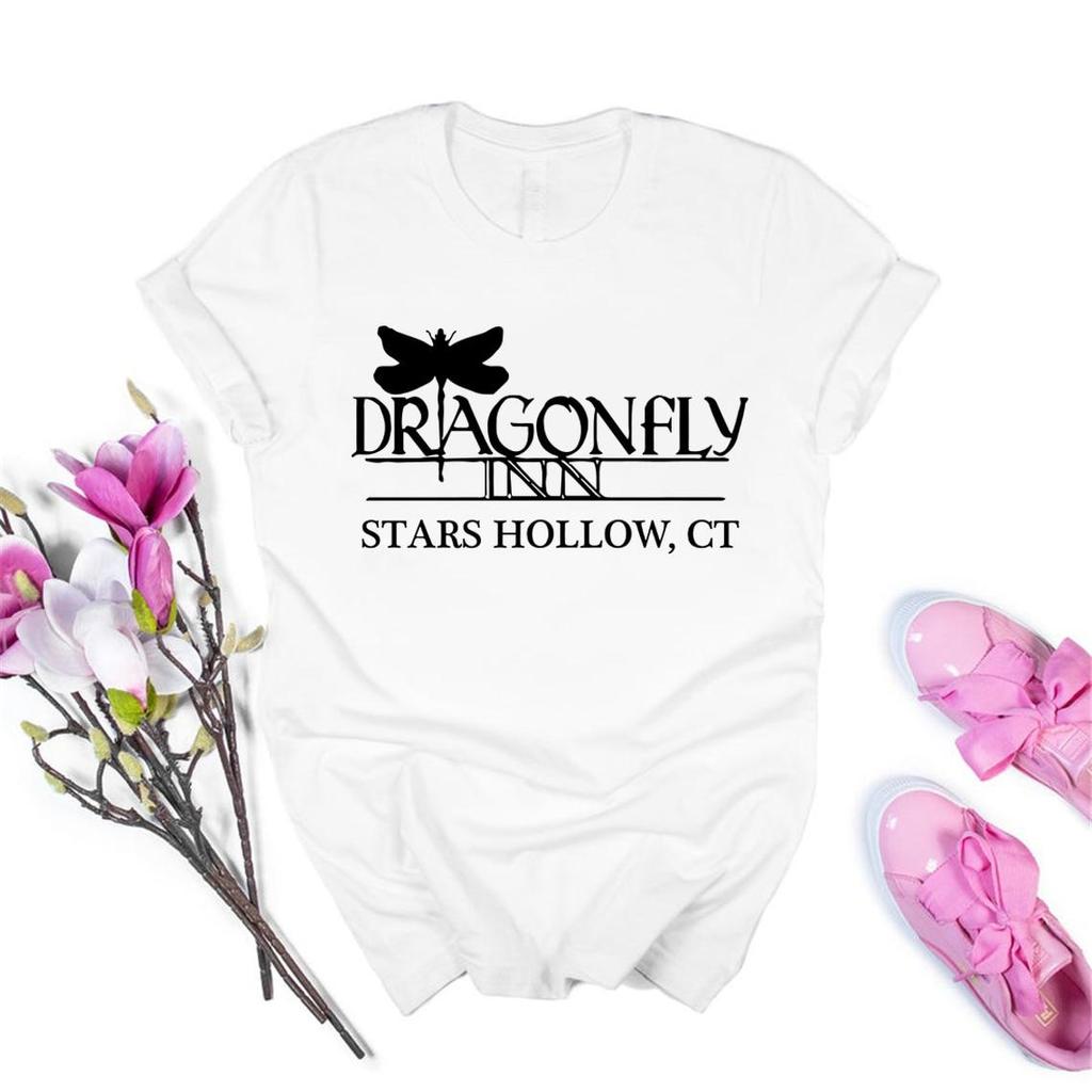 Футболка Dragonfly Inn Футболка в стиле сериала «Девочки Гилмор» Футболка с коротким рукавом и принтом в виде звезд