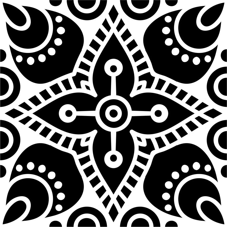 Printtoo Scrap-booking Квадратный цветочный штамп с рисунком мандалы Коричневые деревянные резиновые штампы-2 x 2