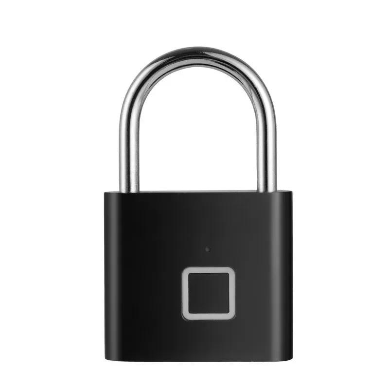 Бесключевой USB Перезаряжаемый Замок с Отпечатком Пальца Умный Дом Навесной Замок Водонепроницаемый Замок для Двери Быстрая Разблокировка Портативный Противоугонный Навесной Замок