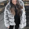 Women Faux Mink  Winter Hooded New Faux  Jacket Warm Thick Outerwear Jacket