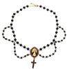 Rosary Beads Necklace with Crucifix and Jesus Medal Catholic Rosaries Chain Necklace Jewelry Gift for Women Girl Teen