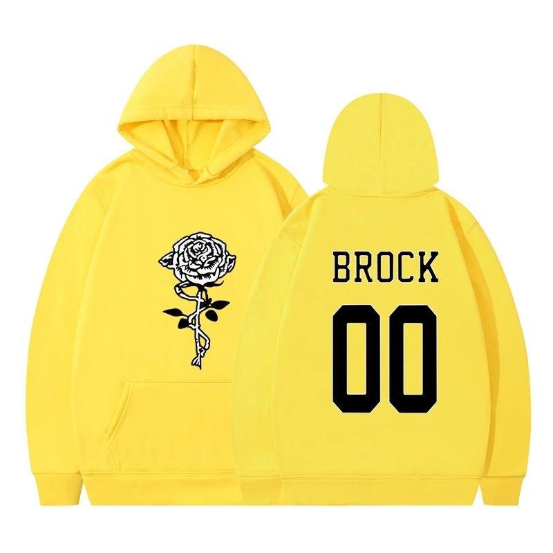 Мужская Женская Флисовая Толстовка с Капюшоном BROCK С Принтом Весна Осень Пуловер Толстовка Модная Худи Повседневная Хип-Хоп Новый Мужской Спортивный Костюм Уличная Одежда