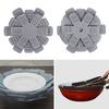 12Pcs Gray Pot And Pan Protectors Felt Placemats Stacking Anti-Slip Cookware Dividers Decorative Flower-Shaped Pallet Separators