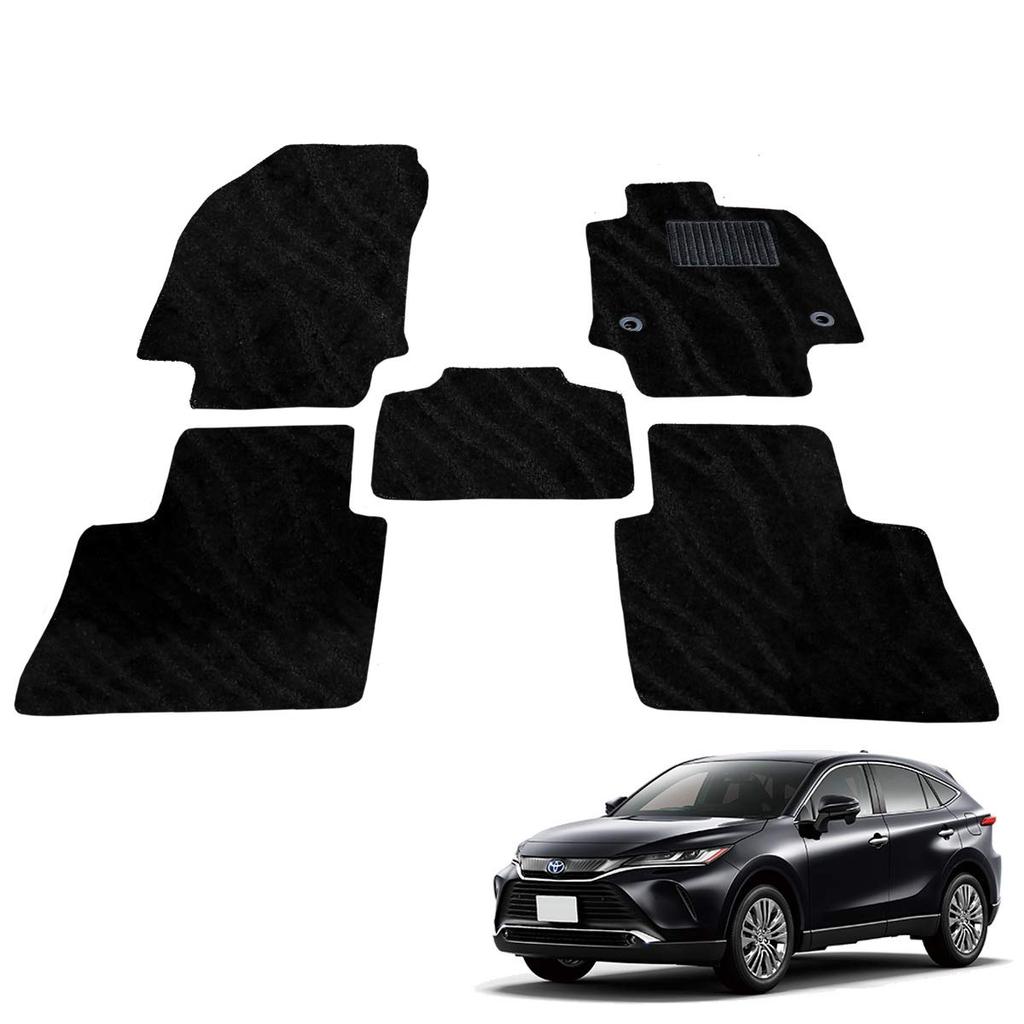 Fenice Автомобильные коврики Коврики для пола Сделано в Японии Harrier 80 Гибрид Волна Черный Остается в Специальности Автомобильных ковриков (Серия Тойота) <Для транспортных средств> Нескользящая форма,