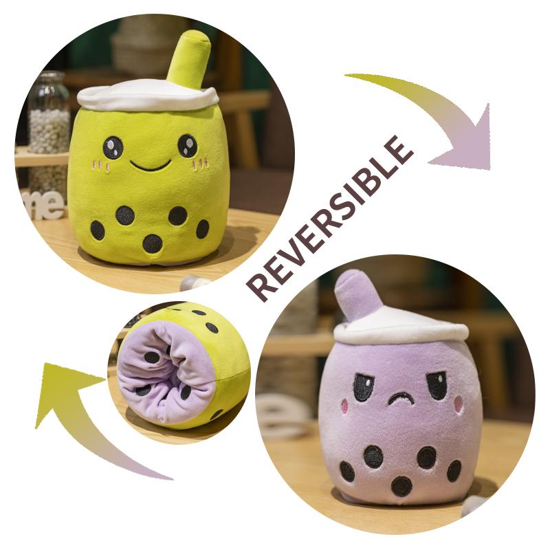 Двусторонние плюшевые игрушки Bubble Tea Secret Pouch Boba Plushie Doll Мягкая плюшевая кукла Boba Milk Tea Креативный детский подарок на день рождения