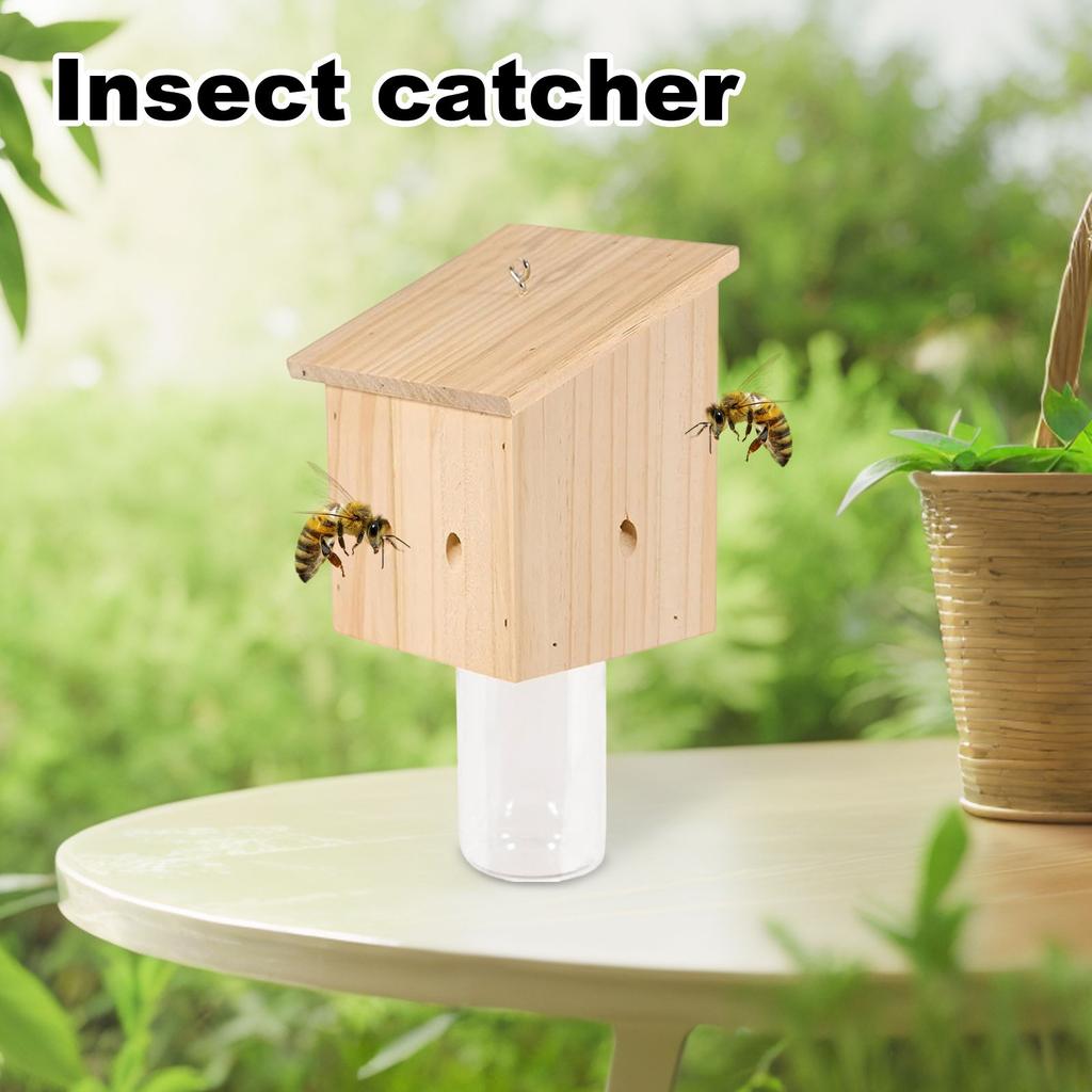 4шт деревянная подвесная ловушка для пчел, ловушка для насекомых и пчел со съемной крышкой