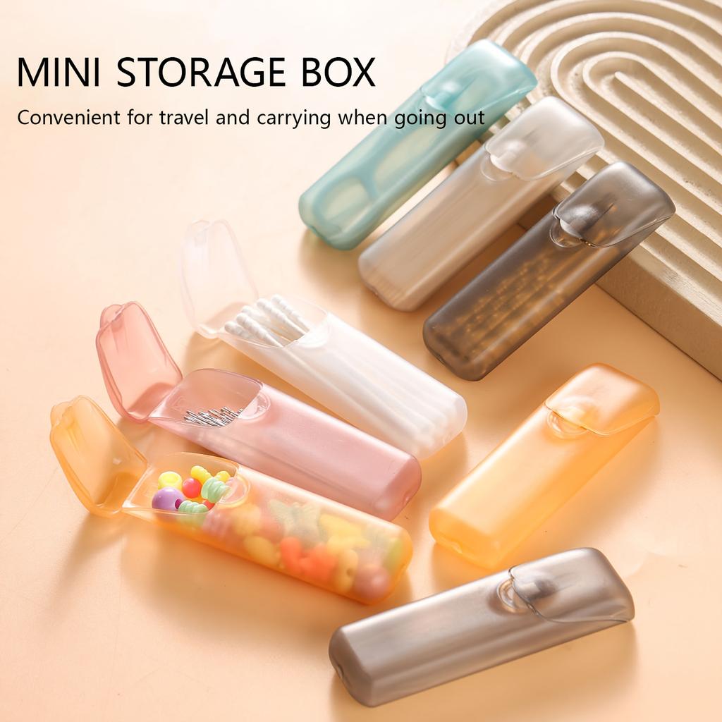 Mini Storage Box Travel Portable Transparent Toothpick Cotton Swab Box For Outdoor Travel Kitchen Restaurant Supplies
