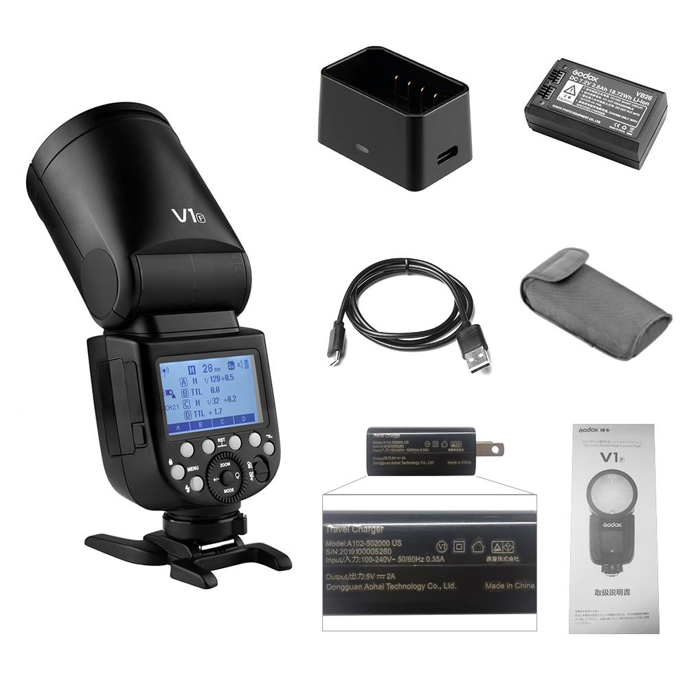Godox V1F Профессиональная вспышка для камеры Speedlite Speedlight с круглой головкой Беспроводной аксессуар 2,4G