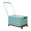 Storage Bin with Wheels and Handle Foldable Handcart with Lid Storage Box
