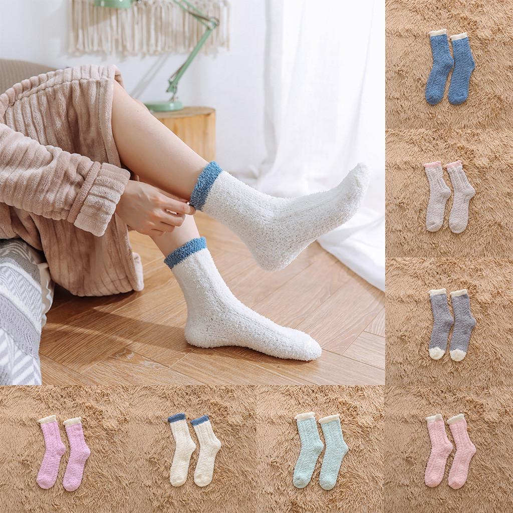 Fashion Home Women Girl Soft Bed Floor Socks Warm Winter Sleeping Socks