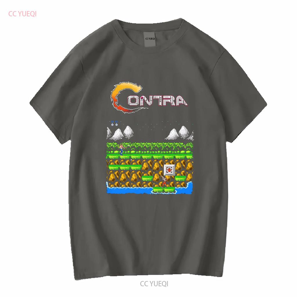 Contra Gryzor Уровень 1 Nes Famicom Игра 8-битный Экран Футболка Аркада Классика Винтаж Ретро Дизайн Все Размеры Винтажная Стирка Повседневная
