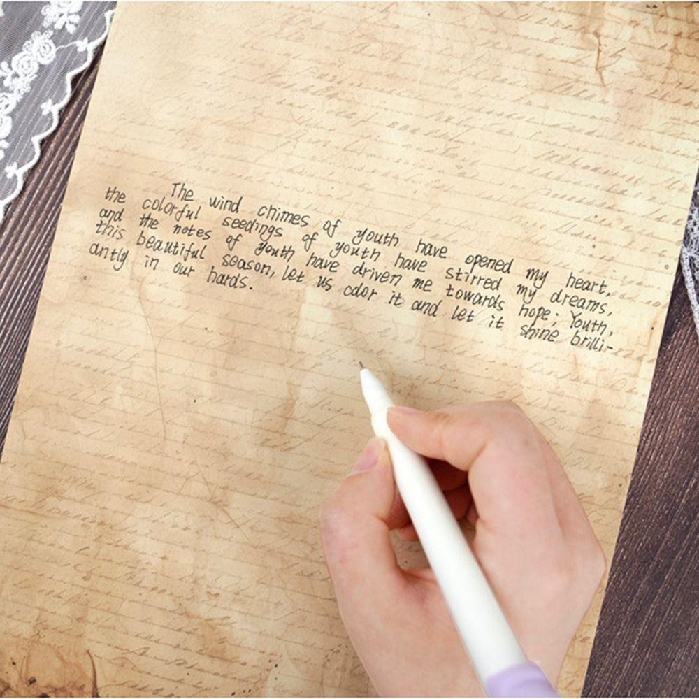 50 Sheets Classical Printing Paper Simple Pirate Scrolls Literary Scrapbook Letter Paper Envelopes