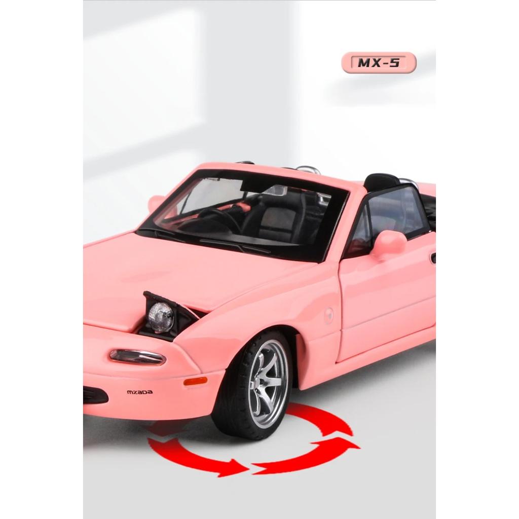 1/32 Mazda MX5 MX-5 Металлическая литая модель автомобиля Игрушка Звук и Свет Оттянуть Назад Детская Игрушка Коллекционные Предметы Подарок на День Рождения