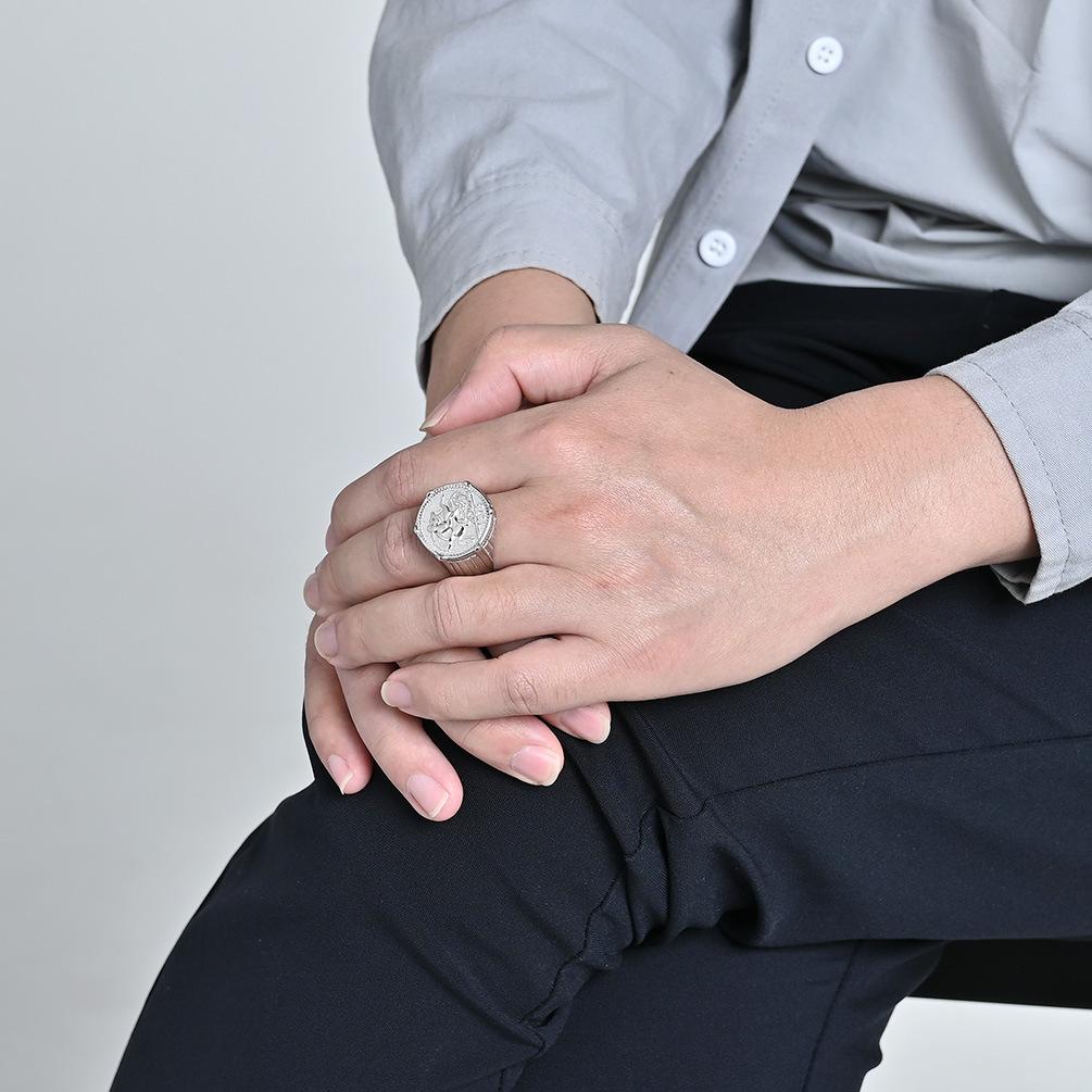 Стильное ретро-кольцо рыцаря-тамплиера из титановой стали, винтажное кольцо рыцаря из титановой стали с узлом веревки, уникальное готическое модное украшение для мужчин