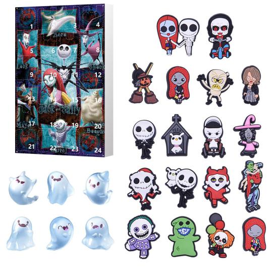 Хэллоуин Адвент-календарь 24 Мини Смола Страшная Кукла Хэллоуин Календарь Обратного Отсчета Коллекционные Фигурки Фильмов Ужасов для Детей