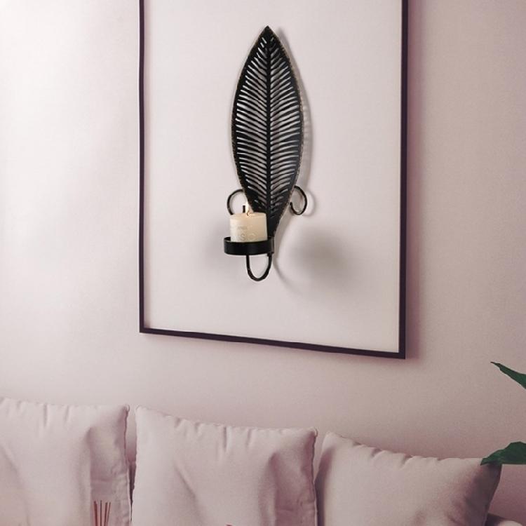 Черные Настенные Подсвечники С Деталями В Виде Листьев Для Создания Уюта В Спальнях И Гостиных