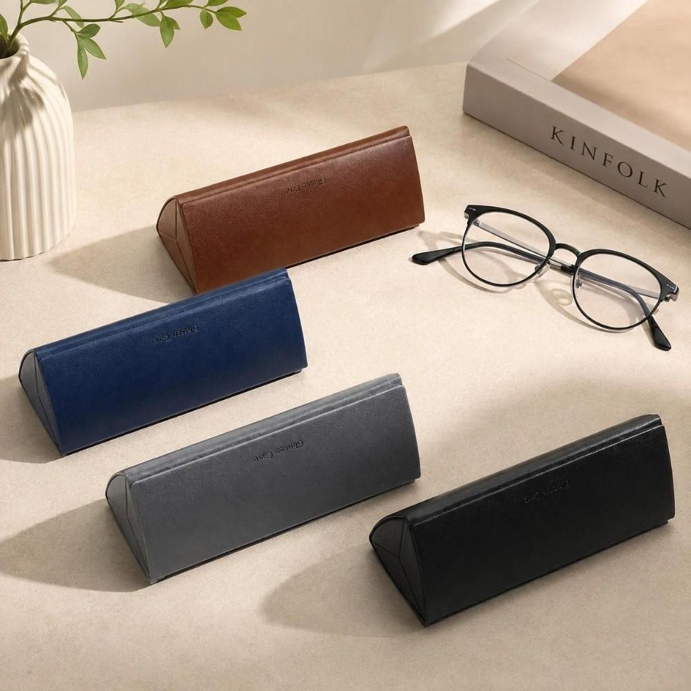 Hard Shell Glasses Box Leather Sunglasses Storage Box Vintage Spectacle Case for Women Men