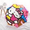 1pc Hello Kitty,Hearts Automatic Umbrella-Foldable, Durable 8-Bone Design, Compact and Stylish, Great for Camping, Halloween, Christmas, Mot