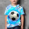 2023 Детская новая модная футболка с 3D-принтом для футбола, повседневная спортивная футболка для мальчиков и девочек 4-14 лет, крутая одежда для подростков, топ