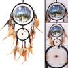 55cm White Dream Catcher Net with Feathers Handmade Wall Hanging Car Ornament Craft Home Decoration Decor Wind Chimes Dropship