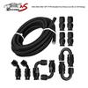 Черный Нейлоновый Топливный Шланг E85 PTFE 10 футов С 10 Фитингами Комплект Шлангов 4AN-6AN-8AN