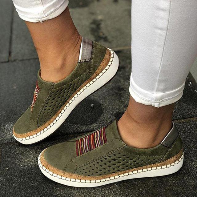 Женские кроссовки Slip On Shallow Loafers Вулканизированная обувь Дышащая повседневная обувь на плоской подошве Женская обувь размера плюс 43