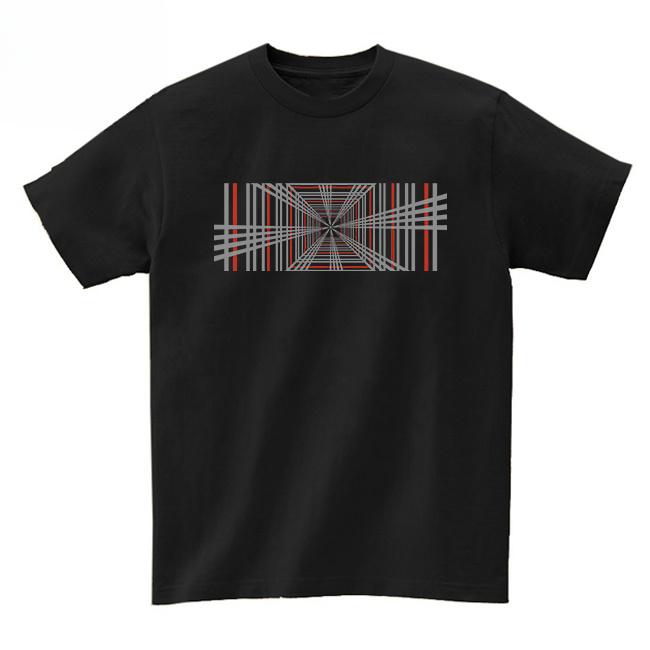 Plaid Model Roundneck Shortsleeved Cotton Tshirt with Patterned Design