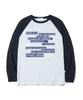 PAGESIISII Square Box Text Print Oversized Long Sleeve Navy
