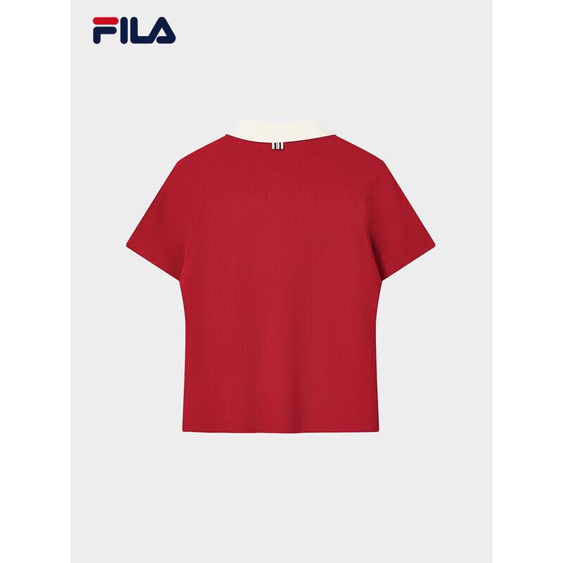 Fila Женская вязаная футболка-поло с коротким рукавом в стиле колор-блок